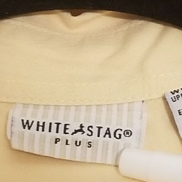 Vtg White Stag 22/24W Shirt Peach Cotton Embroidered Dragonfly Built In Tank Top - Picture 7 of 11